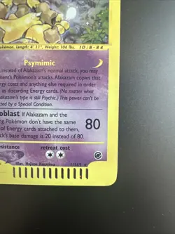 Pokemon Alakazam Holo 1/165 Expedition Near Mint Clean - Image 5