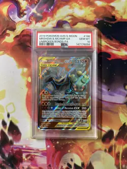PSA 10 Marshadow & Machamp GX Unbroken Bonds Full Art Pokemon TCG 198/214 - Image 1