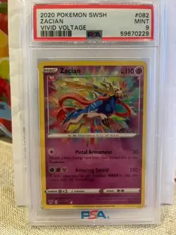 Zacian 2020 Pokemon Vivid Voltage PSA 9 Sword & Shield #82 MINT - Image 1
