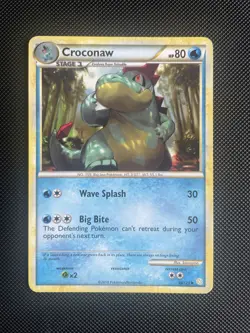 Pokemon TCG Croconaw Heartgold & Soulsilver 38/123 Regular Uncommon MP+ - Image 1