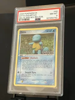 Pokemon DITTO (SQUIRTLE) 40/113 Reverse Holo (2005 Delta Species stamp) PSA 8 - Image 2