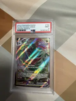 2023 PSA 9 RAYQUAZA VMAX 102/159 FULL ART CROWN ZENITH POKEMON TCG Mint - Image 1