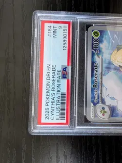 2025 POKEMON EN-DESTINED RIVALS ILLUSTRATION RARE CYNTHIA'S ROSERADE #184 PSA 9 - Image 2