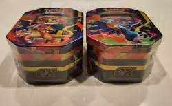 Pokemon TCG Mega Charizard EX Tin Set X and Y (2 Tins) Factory Sealed - Image 3