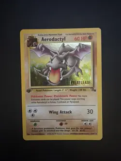 Pokemon Aerodactyl 1/62 Holo Rare 1st Edition Fossil PRERELEASE Stamped - Image 1