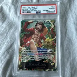One Piece ST13-003 Luffy 2nd Anniversary Tournament Winner Promo PSA 10 - Image 1