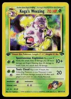 Pokemon Card - Koga's Weezing Gym Challenge 50/132 Uncommon 1st Edition - Image 1