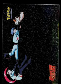 Pokemon Card - Topps Mewtwo Strikes Back Meowth Times Two #23 Foil Black Logo - Image 1