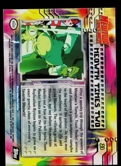 Pokemon Card - Topps Mewtwo Strikes Back Meowth Times Two #23 Foil Black Logo - Image 2