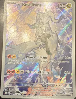 Pokemon N's Reshiram 167/159 SV09 Illustration Rare Full Art Holo Card - Image 1