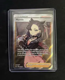 Pokemon Marnie Full Art Ultra Rare Trainer 200/202 Sword & Shield Holo Card - Image 1