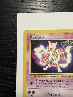 Pokemon TCG Mewtwo #3 WB Kids Presents the First Movie Card - Image 3