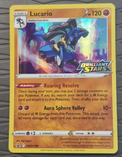 Lucario SWSH186 Stamped Black Star Promo Holo Pokemon Card - Image 1