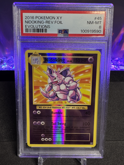 2016 | Pokemon Evolutions | Nidoking Reverse Holo | 45/108 | PSA 8 - Image 1
