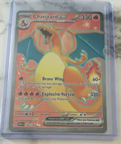 Pokemon TCG Charizard EX Scarlet & Violet Holo Ultra Rare Card 183/165 - Image 1