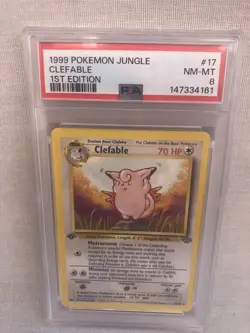 PSA 8 WOTC 1999 1st Edition Jungle Clefable 17/64 Non Holo Rare Card NM-MT - Image 1