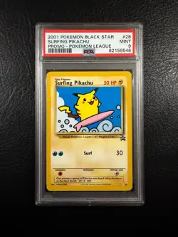 Pokemon League Black Star Promo #28 - Surfing Pikachu - MINT - PSA 9! - Image 1