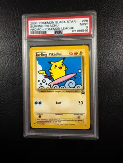 Pokemon League Black Star Promo #28 - Surfing Pikachu - MINT - PSA 9! - Image 2