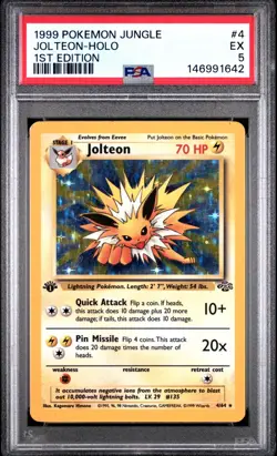 PSA 5 - 1999 POKEMON JUNGLE 1ST EDITION #4 JOLTEON-HOLO - Cert. 146991642 - Image 1
