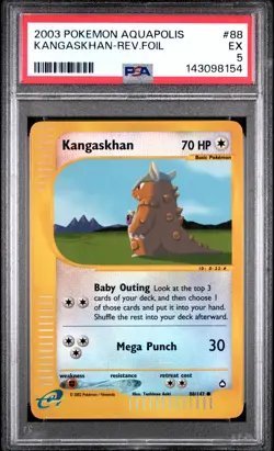 2003 POKEMON AQUAPOLIS #88 KANGASKHAN-REVERSE FOIL PSA 5 - Image 1