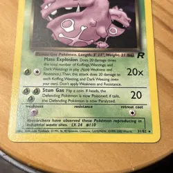 Dark Weezing 31/82 MP Team Rocket WOTC Pokemon - Image 3
