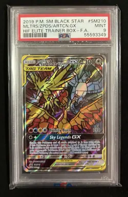 Pokemon TCG Moltres & Zapdos & Articuno GX SM Black Star Promo Holo 2019 PSA 9 - Image 1