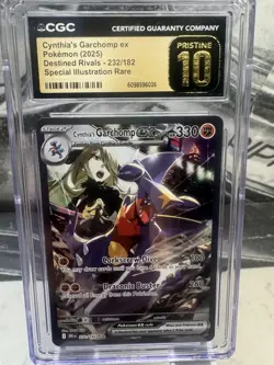 🔥 CGC Pristine 10 Cynthia's Garchomp ex 232/182 Destined Rivals Pokemon TCG UK - Image 2