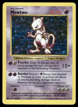 Mewtwo 10/102 Base Set Shadowless Holo Holo Rare NM EBAY LIVE FRIDAY - Image 1
