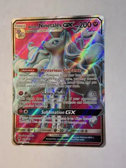 Pokemon Alolan Ninetales GX Full Art 205/214 Sun & Moon Lost Thunder Near Mint! - Image 1