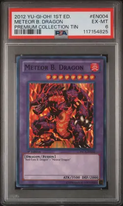 Yu-Gi-Oh! Meteor B. Dragon PRC1-EN004 1st Ed Super Rare Fusion 2012 Tin PSA 6 - Image 2
