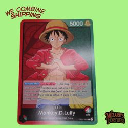 One Piece Card Game Romance Dawn Monkey D. Luffy Leader OP01-003 Red Pre-Errata - Image 1