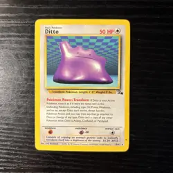 Pokemon TCG Ditto Card 18/62 Fossil Regular Non-Holo Rare, LP Condition - Image 1