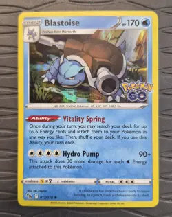 Blastoise 017/078 Holo Rare Pokemon GO Pokemon Card LP - Image 3