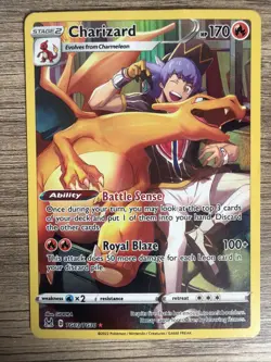 Pokemon TCG Leon's Charizard TG03/TG30 Full Art Trainer Battle Sense LP NM Card - Image 1