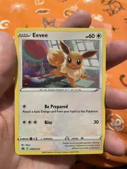 Eevee SWSH212 *FULL HD Swirl ꩜* Black Star Promo Holo Pokemon TCG Card ꩜꩜꩜꩜꩜ - Image 2