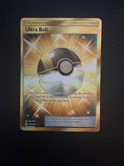 Pokemon TCG Ultra Ball Sun & Moon 161/149 Holo Secret Rare Card - Image 1
