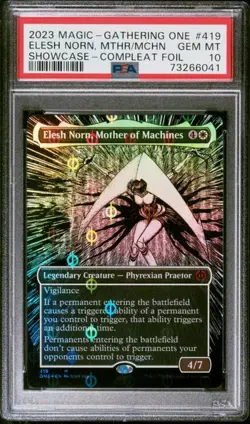 ELESH NORN, MOTHER OF MACHINES Phyrexia One Compleat Foil Mythic PSA 10 MTG EDH - Image 1
