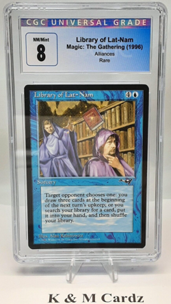 Library of Lat-Nam - Alliances - MTG - Graded - CGC 8.0 - Vintage - Image 1