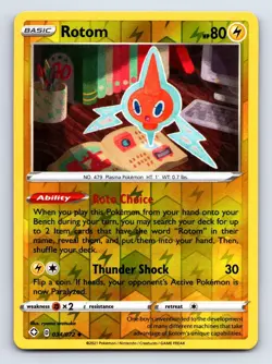 Rotom 034/072 Uncommon Shining Fates Pokemon Reverse Holo Lightly Played - Image 1