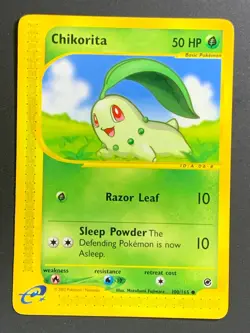 Chikorita - 100/165 Common English Pokemon Expedition Non Holo 2002 - Image 1