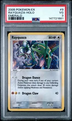 Rayquaza 9/106 Holo Emerald Ex 2005 Pokemon - PSA 3 - Image 1