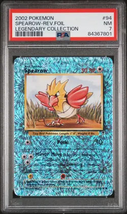 2002 Pokemon Legendary Collection Spearow 94 /110 Reverse Holo Foil PSA 7 NM - Image 1