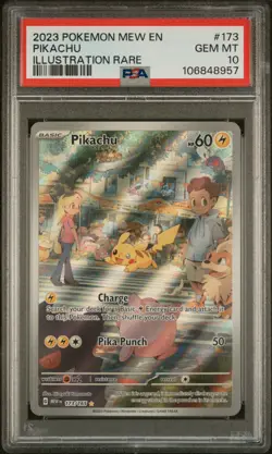 2023 POKEMON MEW EN-151 ILLUSTRATION RARE #173 PIKACHU PSA 10 - Image 1