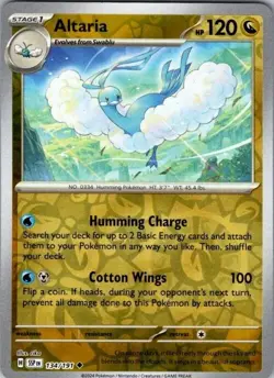 Altaria 134/191 Surging Sparks Reverse Holo Near Mint Pokemon DNA GAMES - Image 1