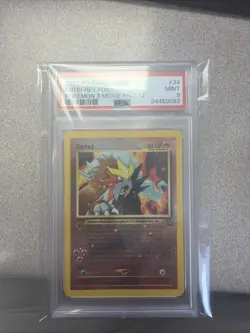 2001 Entei Reverse Holo #34 Pokemon TCG Movie 3 Black Star Promo PSA 9 - Image 1