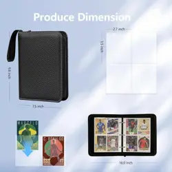 4 Pocket Trading Card Binder, PU Card Collection Binder，400 Double Sided - Image 5