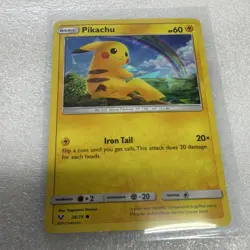 Pokemon Pikachu 028/073 Miscellaneous Cards Promo Holo Basic Iron Tail Card 2017 - Image 1