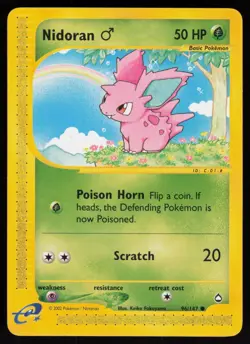 E-Reader Nidoran M 096/147 Aquapolis Keiko Fukuyama Pokemon TCG Card - Image 1