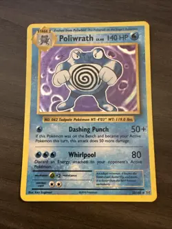 Poliwrath Holo Rare Pokemon Card 25/108 NM HOLO Near Mint Vintage - Image 1