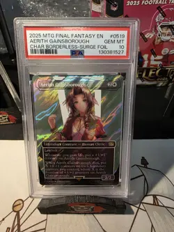 MTG Final Fantasy Aerith Gainsborough Character Borderles Surge Foil PSA 10 #519 - Image 1